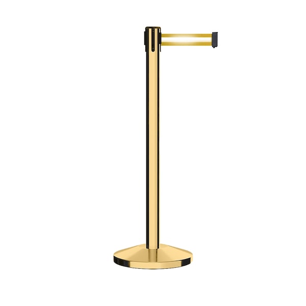 Montour Line Stanchion Belt Barrier Pol.Brass Post 7.5ftY Ref. Belt ES400-PB-YRH-CCW-75 - main